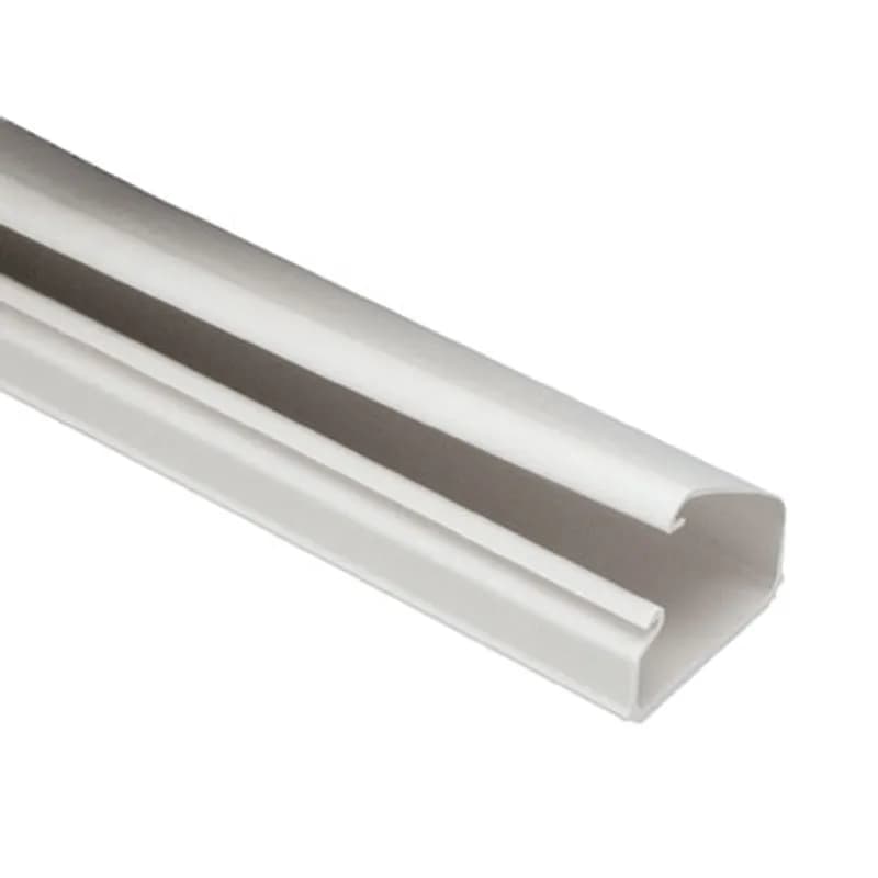 The LD10 Surface Raceway channel is a one-piece latching channel with integrated cover and is designed to route, protect, and conceal data, voice, and video cabling. It features a factory-applied adhesive backing for fast mounting. It is 10 feet in length and is 1.5 inches wide by 0.94 inches deep. It meets TIA/EIA, used in applications up to 50 V. It is constructed of rigid PVC and is International Gray.