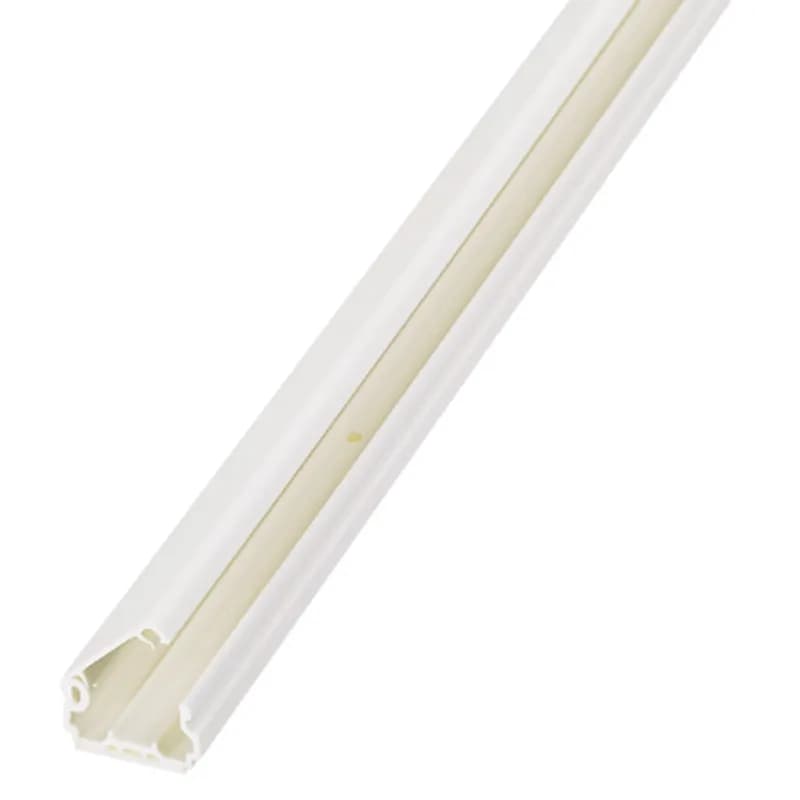 The LDPH5 power rated Surface Raceway is a two-piece latching raceway with cover suitable for applications up to 600 V. It features pre-punched mounting holes and factory-applied adhesive backing for fast mounting. It is 8 feet in length and is 1.02 inches wide by 0.55 inches deep. It meets TIA/EIA Standards, is UL5A Listed, and is UL Compliant. It is Electric Ivory.