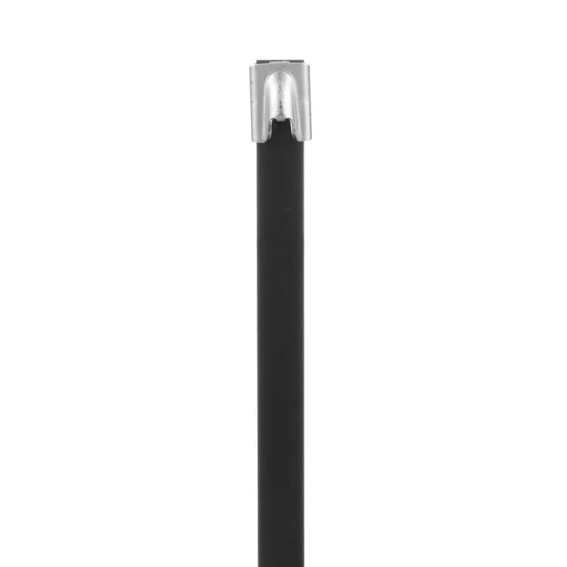 Panduit MLTFC4H-LP316 - The MLTFC4H-LP316 self-locking cable tie speeds up installation with a unique self-locking head design that locks into place at any part of the tie body. The 316 stainless steel is wrapped in UV-resistant, halogen-free, Polyester to promote worker safety and reliability in corrosive, high-vibration, temperature-extreme environments. The Polyester coating is available in six color options and provides visual indication for easy identification in color-coding applications.