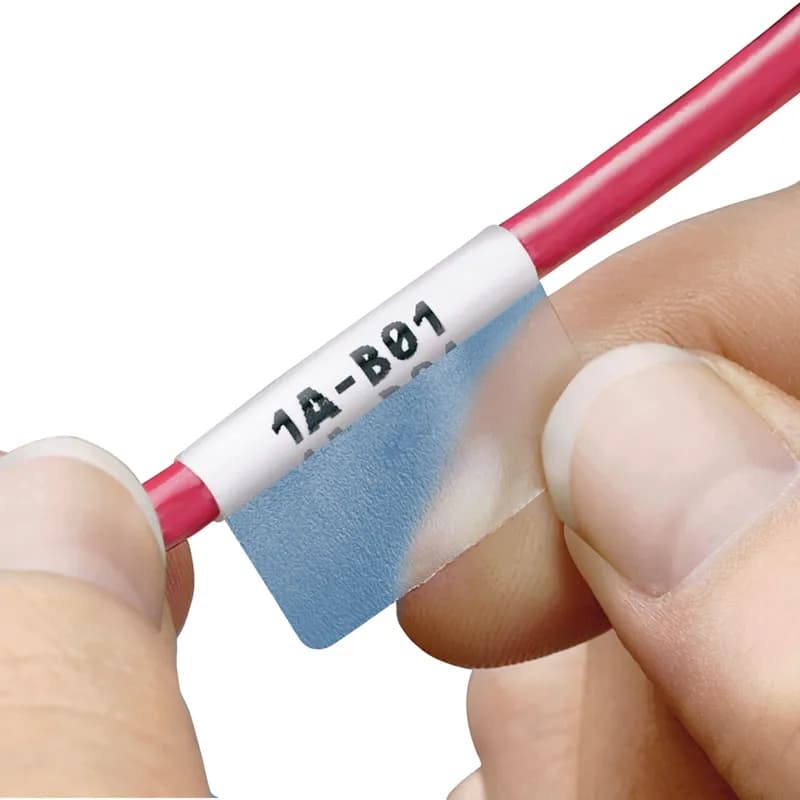 The S200X400VA1Y Thermal Transfer Self-Laminating Label includes a white print-on area and clear overlaminate to protect the legend for easy identification. It is sized specifically for wire and cable applications. Upgrade your cable coding system with improved organization and identification. Use with Easy-Mark Plus Labeling Software and TDP printers. Vinyl. 2.0" x 4.0" (50.8 mm x 101.6 mm). Color Clear/White. 500 labels per package.