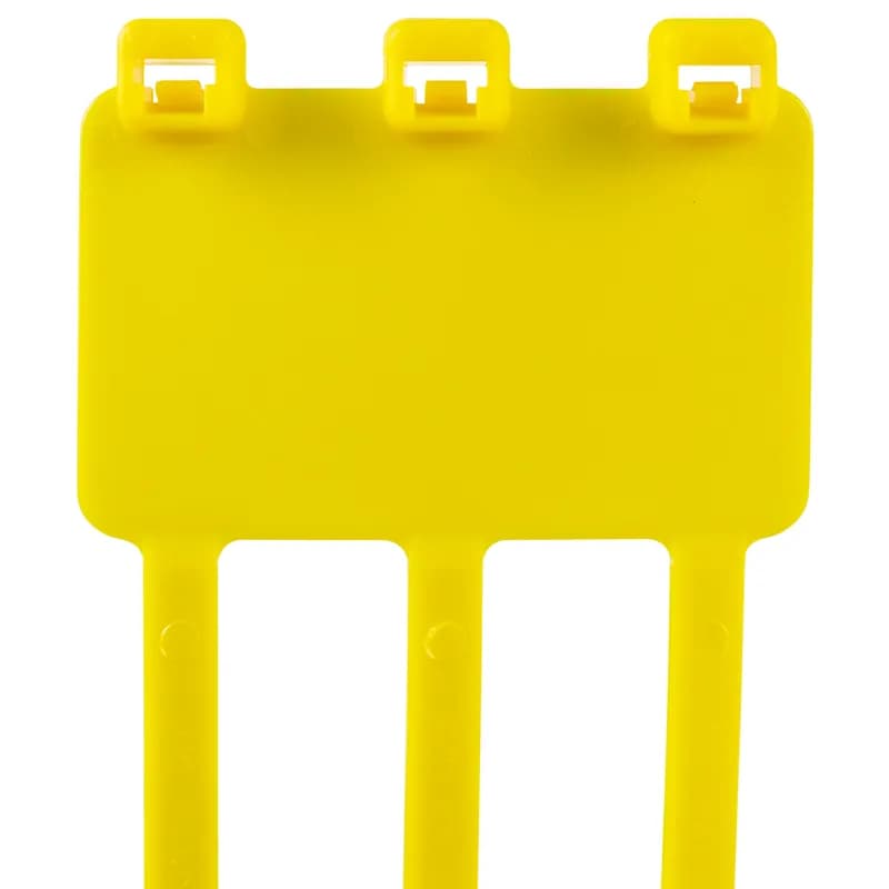 Pan-Ty marker tie, wrap, standard cross section, 7.4 (188mm) length, 87 x 1.79 (22.1 x 45.5mm) marker write-on area, nylon 6.6, yellow.