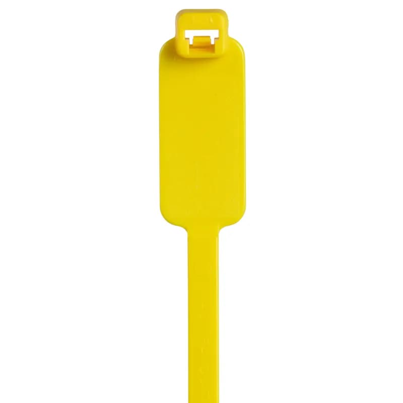 Pan-Ty marker tie, wrap, standard cross section, 14.6 (371mm) length, .44 x 2.00 (11.1 x 50.8mm) marker write-on area, nylon 6.6, yellow.