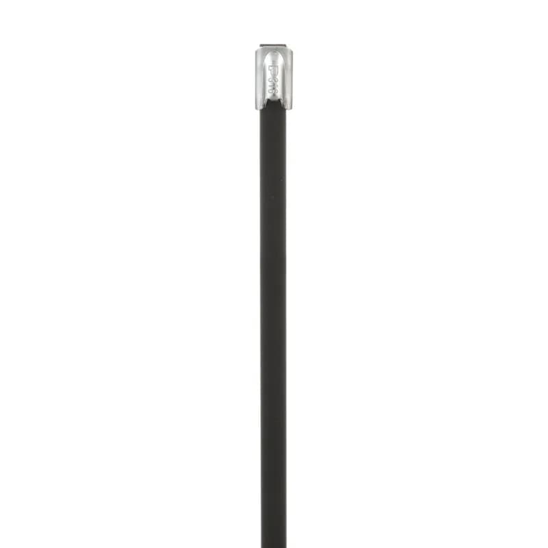 The MLTFC2S-CP316 self-locking cable tie speeds up installation with a unique self-locking head design that locks into place at any part of the tie body. The 316 stainless steel is wrapped in UV-resistant, halogen-free, Polyester to promote worker safety and reliability in corrosive, high-vibration, temperature-extreme environments. The Polyester coating is available in six color options and provides visual indication for easy identification in color-coding applications.