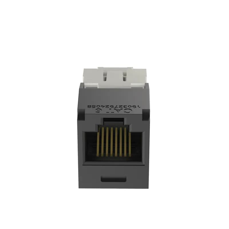 The Mini-Com Cat 6 UTP RJ45 TG Jack Module is designed to terminate 4-pair, 22-26 AWG twisted pair cable. Each module is 100% factory tested to exceed industry standard performance requirements. TG style termination eliminates the need for a termination tool. Each jack is individually serialized for traceability and is compatible with Mini-Com Modular Patch Panels and Faceplates. The jack module is black.