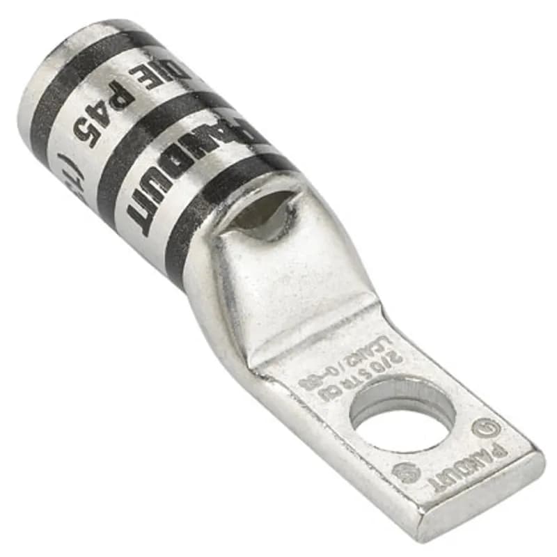 One-hole, standard barrel with window, narrow tongue lug, 400 kcmil cable, 3/8 stud hole.