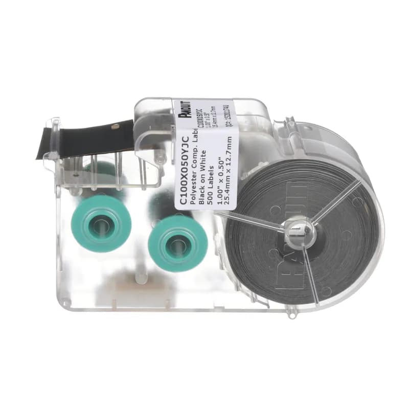 The C100X050YJC, Component label, P1 Cassette, 1.00" W x 0.50" H, polyester, white, 500 labels/cassette, 1 pc. package quantity.