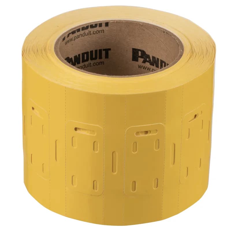 The M200X100Y6T Thermal Transfer Polyester/Polyolefin Non-Adhesive Marker Plate offers crisp, clear legends with superior legibility. The marker plate allows for mounting flexibility, attachable in a horizontal or vertical orientation. Designed for use with Panduit TDP printers. Compatible with Easy-Mark Plus Labeling Software. Polyester/Polyolefin. 1" x 2" (25.4 mm x 50.8 mm). Color TIA Yellow. 500 labels per roll.