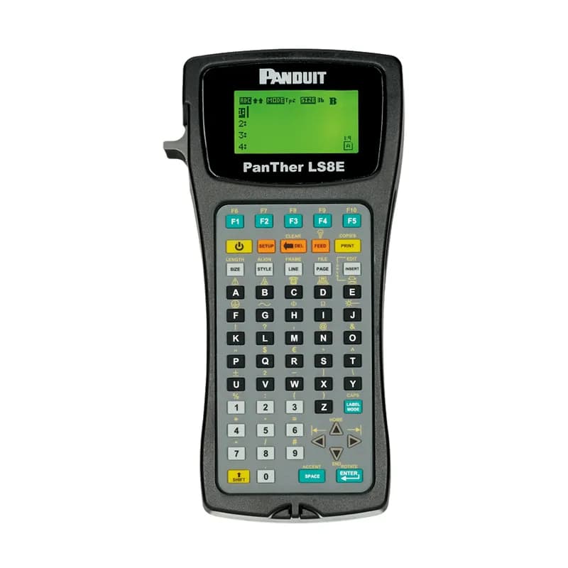 The 100 24-Her LS8E and LS8EQ Hand-Held Thermal Transfer Printers is part of the complete line of identification solutions from Panduit. It is available individually or as part of the printer kit.