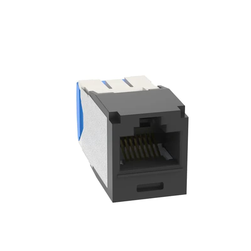 The Mini-Com Cat 6A UTP RJ45 TG Jack Module is designed to terminate 4-pair, 22-26 AWG twisted pair cable. Each module is 100% factory tested to exceed industry standard performance requirements. TG style termination eliminates the need for a termination tool. Each jack is individually serialized for traceability and is compatible with Mini-Com Modular Patch Panels and Faceplates. The jack module is black and includes 24 per package.