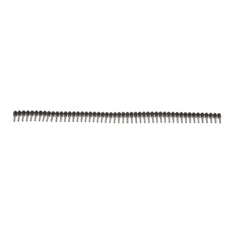 Covered ferrules, on strip, single wire black DIN end sleeve, 16AWG, 8mm pin length.