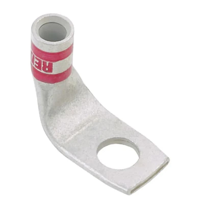 One-hole, flex lug, 650 kcmil cable, 5/8 stud hole., 90 angle tongue.