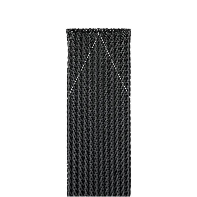 The SE250P-TR0 Braided Sleeving provides continuous abrasion resistance for wires, cables, and tubing. The lightweight, durable protection is highly flexible, and the open weave will not trap heat or humidity. Complaint with U.S. and European passenger rail standards. Temperature range: -94 F 257 F (-70 C 125 C). Polyethylene Terephthalate. Nominal Diameter: 2.50" (63.5 mm), 200' (61 m) long. Color Black. 1 per package.