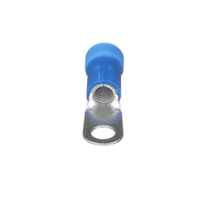 The PV6-14R-X Pan-Term Terminal is a vinyl insulated, ring terminal. Brazed seam protects terminal barrel from splitting during the crimp process. Internal barrel serrations assure good wire contact and maximum tensile strength.