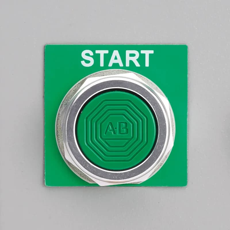 Thermal transfer raised panel push button label, 1.20" W x 1.90" H, raised panel, green, 3 labels/row, 500 pc. package quantity.