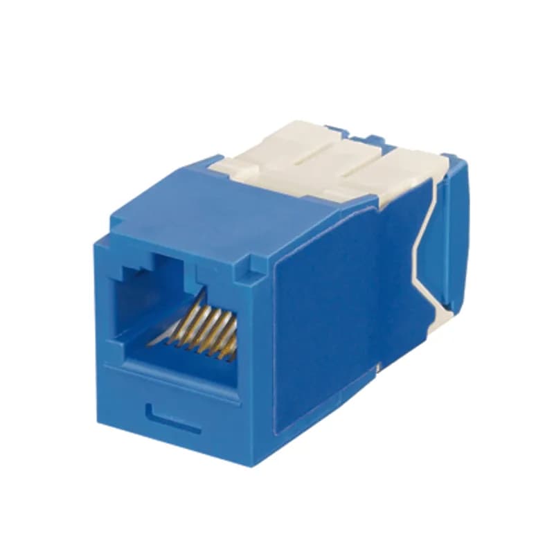 The Mini-Com Cat 6A UTP RJ45 TG Keyed Jack Module is designed to terminate 4-pair, 22-26 AWG twisted pair cable and only allow same-color Keyed Panduit Patchcords to be inserted. Each module is 100% factory tested to exceed industry standard performance requirements. TG style termination eliminates the need for a termination tool. Each jack is individually serialized for traceability and is compatible with Mini-Com Modular Patch Panels and Faceplates.