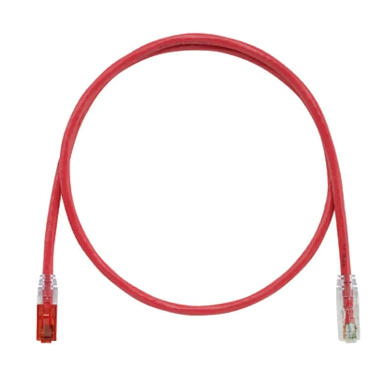 The TX6 PLUS Keyed Cat 6 UTP Patch Cord is a 3-Foot, Red cord constructed of 24 AWG, unshielded, twisted pair, stranded, CM cable. It's equipped with a TX6 PLUS Keyed Modular Plug on one end and a Non-Keyed Modular Plug on the other. The tangle-free latch prevents snags and ensures a fast release, streamlining moves, adds, and changes. Enabled with RapidID, the product has pre-installed barcodes for simple port mapping using RapidID software.