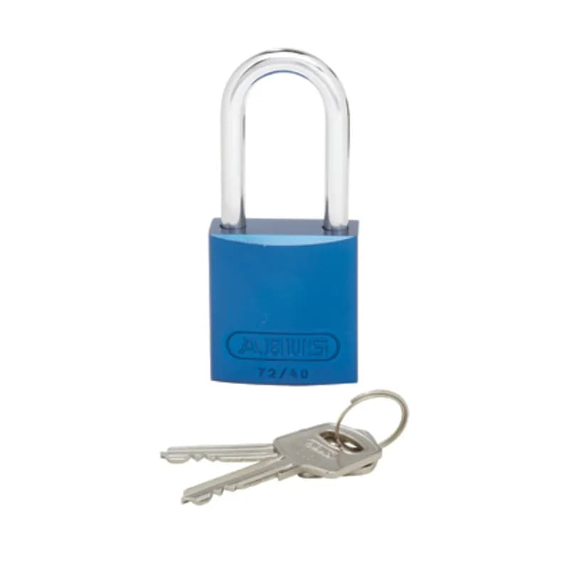 Panduit PSL-7BU-LS - Aluminum body padlock, 3.00" long shackle, blue.