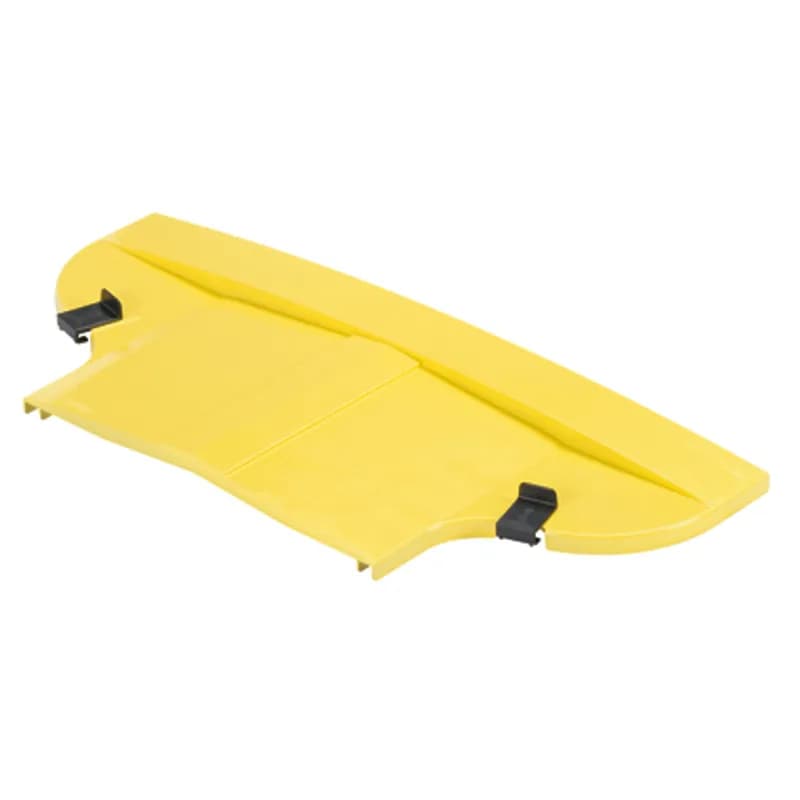 The optional cover for the reducer from 24x4 FiberRunner to 12x4 FiberRunner FRRF2412YL is yellow and made of ABS plastic. The snap-on feature allows the cover to be installed and removed with no tools required.