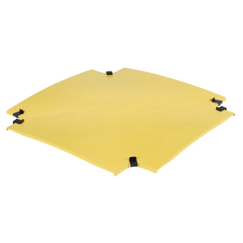 Optional cover for the four way cross fitting FRFWC24X4YL. Snap-on feature allows cover to be installed and removed with no tools required.