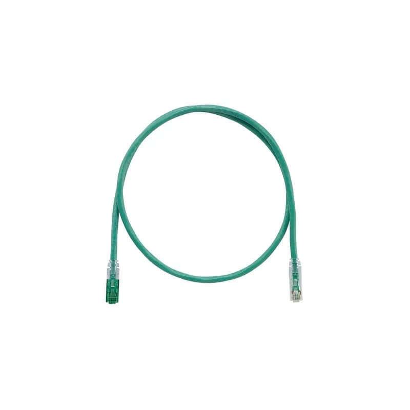 The TX6 PLUS Keyed Cat 6 UTP Patch Cord is a 10-Meter, Green cord constructed of 24 AWG, unshielded, twisted pair, stranded, CM cable. It's equipped with a TX6 PLUS Keyed Modular Plug on one end and a Non-Keyed Modular Plug on the other. The tangle-free latch prevents snags and ensures a fast release, streamlining moves, adds, and changes. Enabled with RapidID, the product has pre-installed barcodes for simple port mapping using RapidID software.