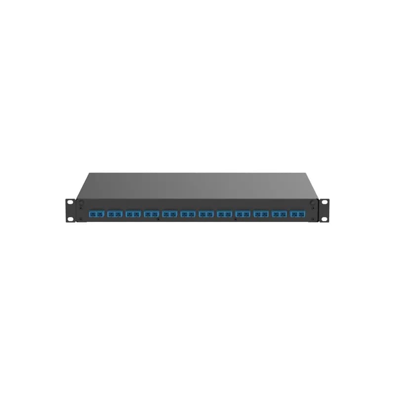 The NetKey Fiber Drawer comes preloaded with 12 SC Duplex adapters for OS1/OS2 singlemode fiber. It features zirconia split sleeves.