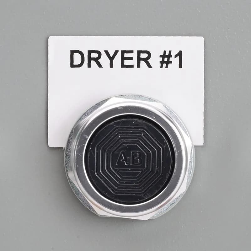 Thermal transfer raised panel half push button label, 1.80" W x 1.30" H, raised panel, white, 1 label/row, 500 pc. package quantity.