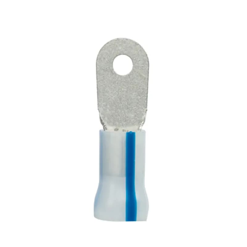 Ring terminal, #6 AWG, KYNAR insulated, #8 stud size.