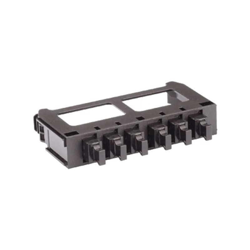 The QuickNet SFQ MPO Fiber Adapter Panel Type A features 6 MPO key-up/key-down adapters. It snaps quickly into the rear of QuickNet Patch Panels for easy network deployment and quick migration. It is black and comes with installed dust caps.