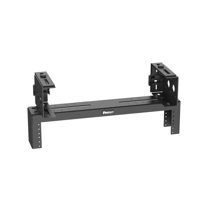 The PanZone Overhead Distribution Rack expands rack space above a rack or cabinet to maximize space in data centers and telecommunications rooms. The overhead rack can mount to most overhead racks or cable trays, or be suspended from the ceiling in numerous configurations. The distribution rack enables the deployment of zone areas for greater scalability and quicker server deployments. The overhead rack is 2RU, rated for 40 pounds, made of steel, and is black.