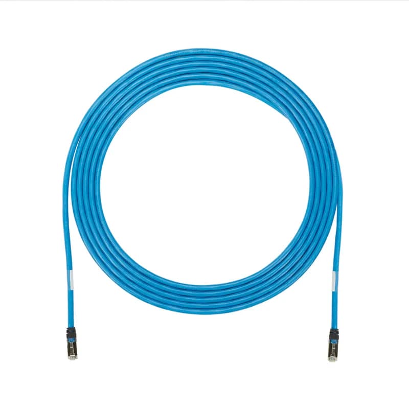 The PanZone TX6A 10Gig Cat 6A UTP Zone Cord is a 15-Foot, Blue cable assembly that is constructed of 23 AWG, unshielded, twisted pair, solid, CMP cable with high-performance TX6A 10Gig modular plugs. Its solid conductor design ensures reliable permanent link performance. Enabled with RapidID, the product has pre-installed barcodes for simple port mapping using RapidID software.