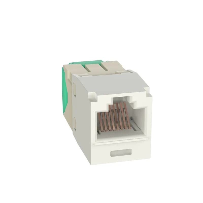 The Mini-Com Cat 6 UTP RJ45 28 AWG TG Jack Module is designed to terminate 4-pair, 28 AWG solid/stranded and 30 AWG solid twisted pair cable. Each module is 100% factory tested to exceed industry standard performance requirements. TG style termination eliminates the need for a termination tool. Each jack is individually serialized for traceability and is compatible with Mini-Com Modular Patch Panels and Faceplates. The jack module is off white.