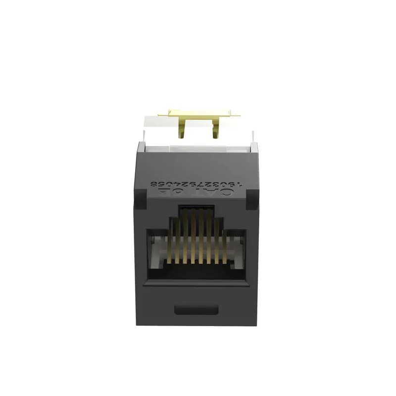 The Mini-Com Cat 5e UTP RJ45 28 AWG TG Jack Module is designed to terminate 4-pair, 28 AWG solid/stranded and 30 AWG solid twisted pair cable. Each module is 100% factory tested to exceed industry standard performance requirements. TG style termination eliminates the need for a termination tool. Each jack is individually serialized for traceability and is compatible with Mini-Com Modular Patch Panels and Faceplates. The jack module is black.