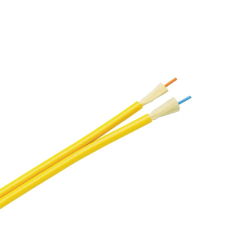 The 2 fiber indoor cable is OS2, Riser (OFNR) rated and features 900 buffered fibers.
