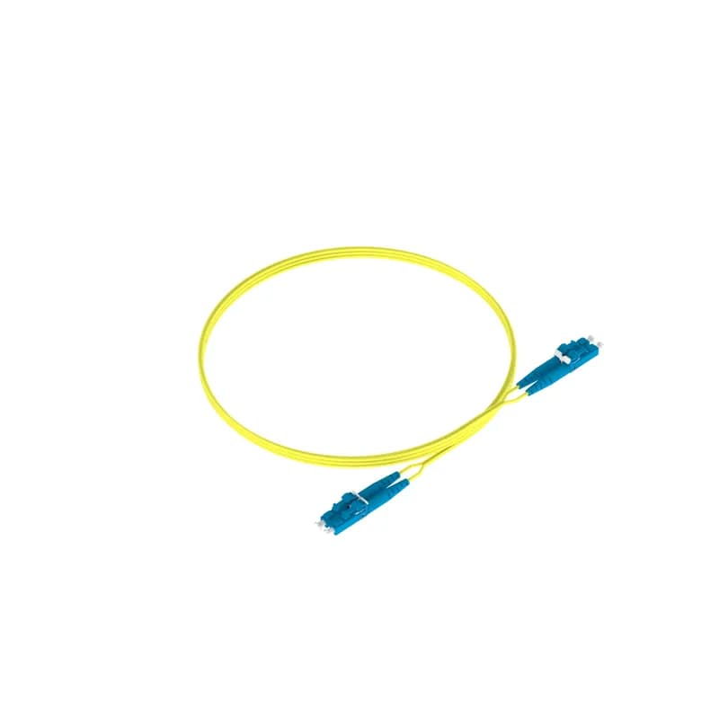The duplex fiber patch cord is OS2 with a 1.6mm cable jacket. It is Low Smoke Zero Halogen (LSZH), features LC Duplex to LC Duplex connectors, has standard insertion loss and is 5 meters in length