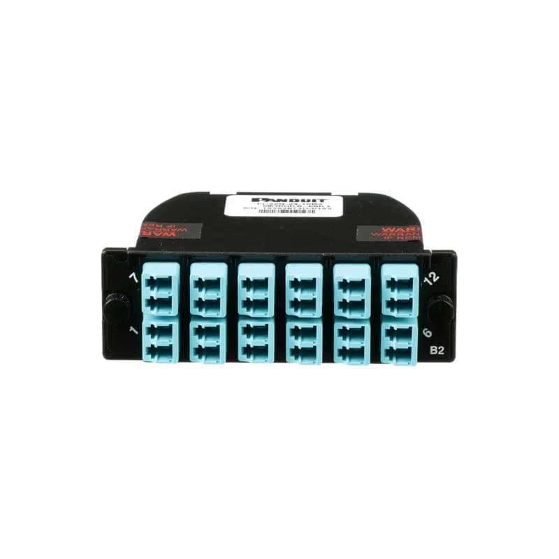 OM4 24-FIBER TOTAL, AQUA ADAPTER, ZIRCONIA SPLIT SLEEVE, STANDARD LOSS, LC DUPLEX TO MTP (MALE); METHOD B - B2 (1-12 ARRAY)