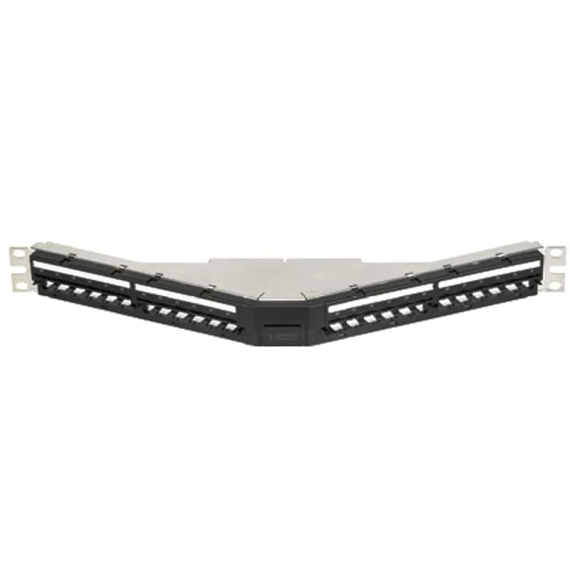 Panduit PVQ-MIQAPU24 - The PanView iQ 24-port unpopulated angled STP modular intelligent module-ready patch panels accepts all Mini-Com UTP and LC Fiber Optic Modules.