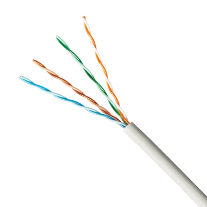 The TX5500 Cat 5e U/UTP LSZH copper cable is constructed of 24 AWG copper conductors with HDPE insulation. The copper conductors shall be twisted in pairs. All four pairs shall be covered by a flame retardant HDPE (LSZH), White jacket. Packaged 1000 ft./305m on a reel.