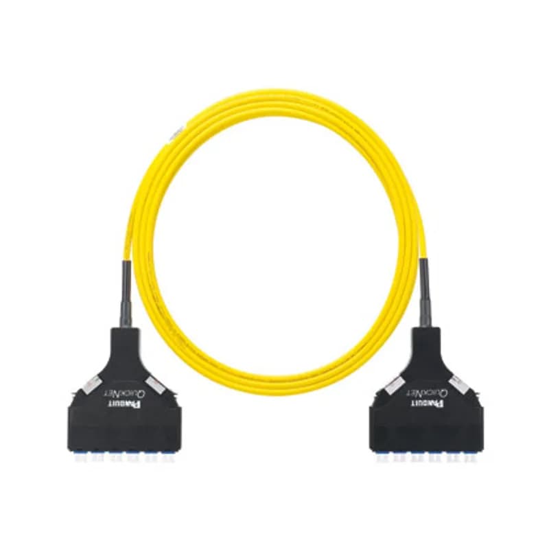 12-fiber OS2 indoor trunk cable assembly, plenum (OFNP) rated, LC cassette to LC cassette, Std Polarity with no pulling eye. 85 ft.