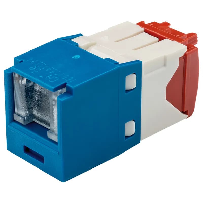 The Mini-Com Cat 5e UTP RJ45 Spring-Shuttered TG Jack Module is designed to terminate 4-pair, 22-26 AWG twisted pair cable. Each module is 100% factory tested to exceed industry standard performance requirements. The integrated spring-shuttered door keeps dust and debris out of unmated RJ45 jack modules. Each jack is individually serialized for traceability and is compatible with Mini-Com Modular Patch Panels and Faceplates.