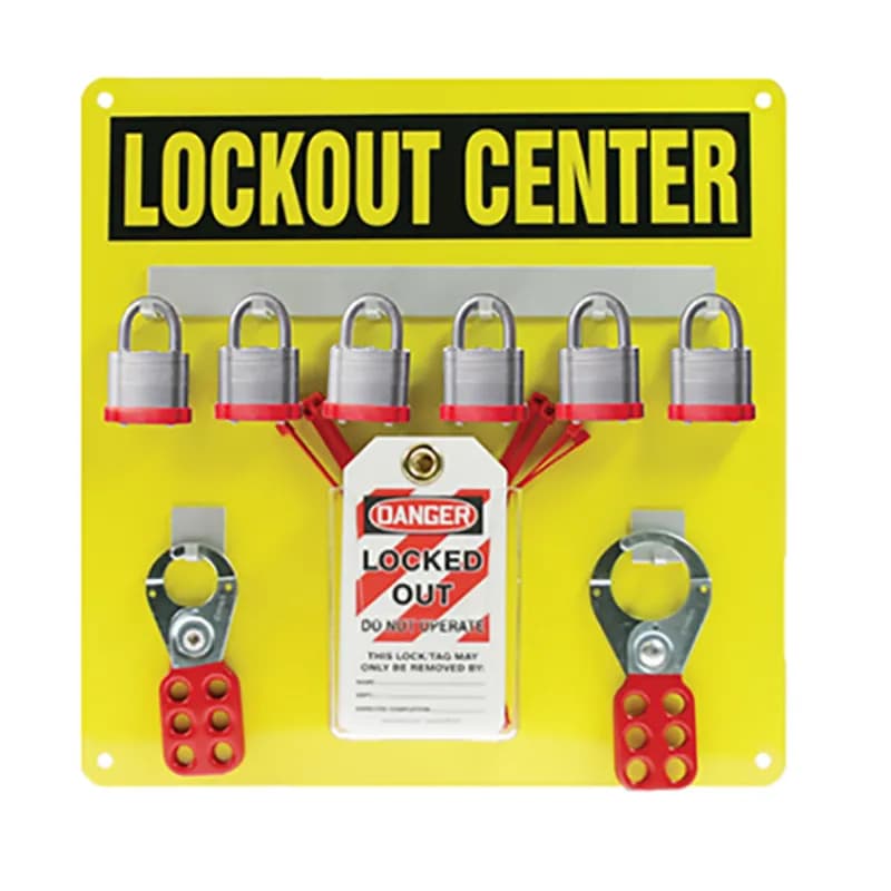Panduit PSL-1009 - Lockout Tagout, 6, Padlock Aluminum Board Kit, 14" x 14".