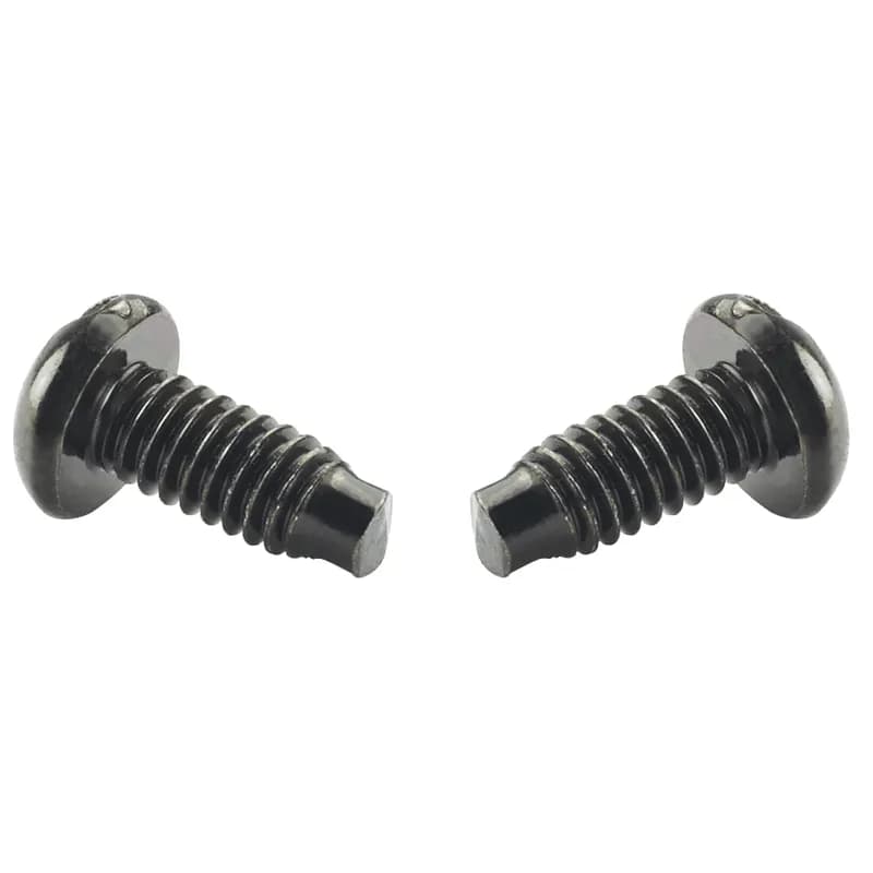 The M6 mounting screws secure equipment and accessories to M6 screw rails and cage nuts on 4 post racks and cabinets. They are steel, black, with a 0.4 inch (10mm) head diameter and 0.59 inch (15mm) thread length. Each package includes 100 pieces.