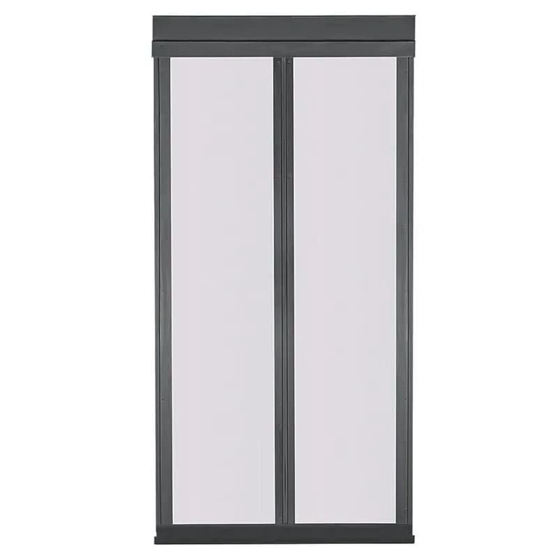 The Net-Contain End of Row Cap is used with cabinet supported containment systems to manage temperatures in the data center. The end of row cap is 1200mm wide, is compatible with 48RU cold aisle containment systems, and is black.