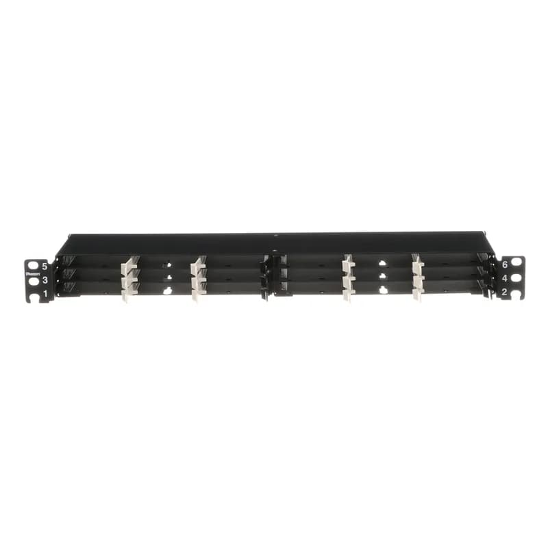 The HD Flex Fiber Panel is 1 RU and accepts up to eighteen 4-port HD Flex cassettes or Fiber Adapter Panels for a maximum density of 144 fibers.