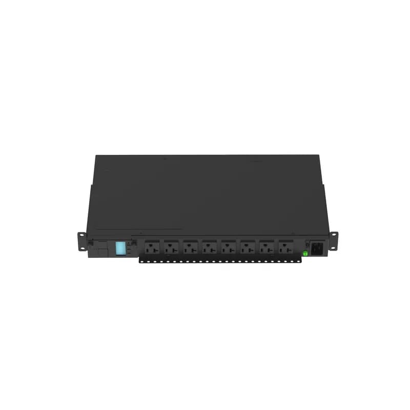 This Panduit G5 Monitored Input PDU features (8) 5-20R outlets. It is a 15 amp, 120 V, single phase PDU with a NEMA 5-15P input plug and a 10 foot (3m) power cord.
