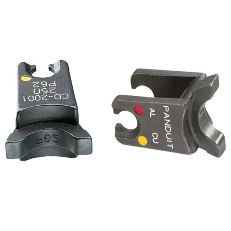The CD-2001-6-SET Crimp Dies provide circumferential crimp results in terminations with premium electrical and mechanical performance. Color-coded to provide easy matching on connectors while an embossed die index number on the connector barrels provide post crimp inspection. The part number is permanently marked on the crimping die for easy identification and used with the CT-3001/ST and CT-3001/CCP series tools.