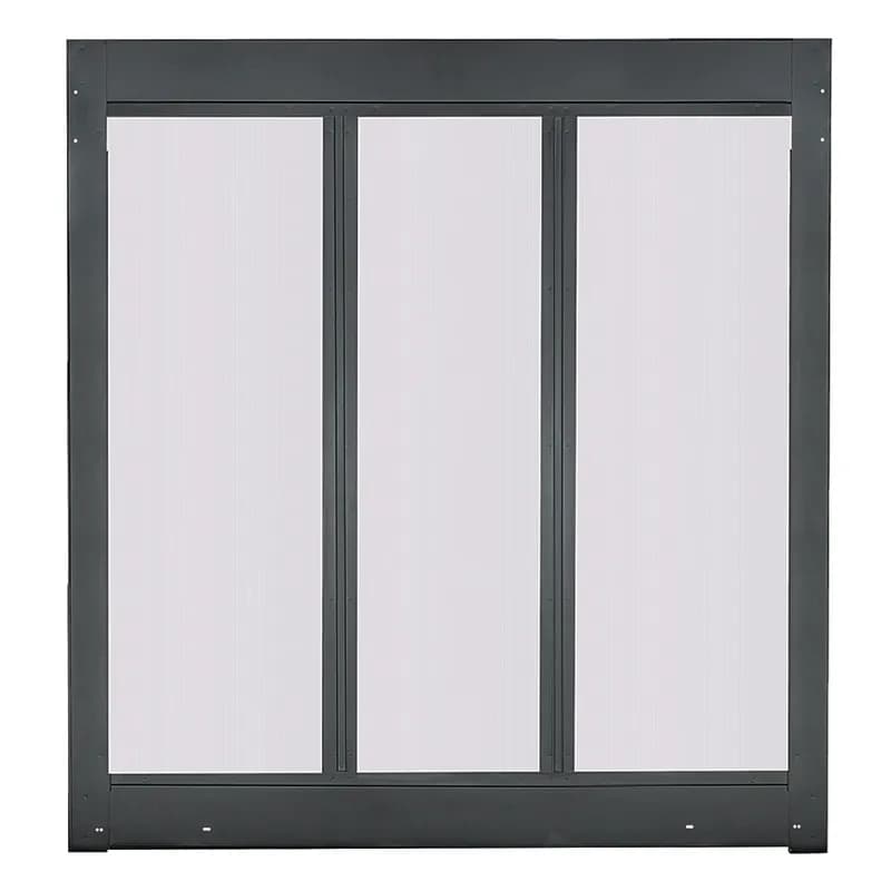 The Net-Contain End of Row Cap is part of the Universal Aisle Containment system for cold aisle or hot aisle contaiment in a floor-mounted structure compatible with most cabinet brands and sizes. The End of Row Cap is for 6-foot (1800mm) aisle widths. It is black.