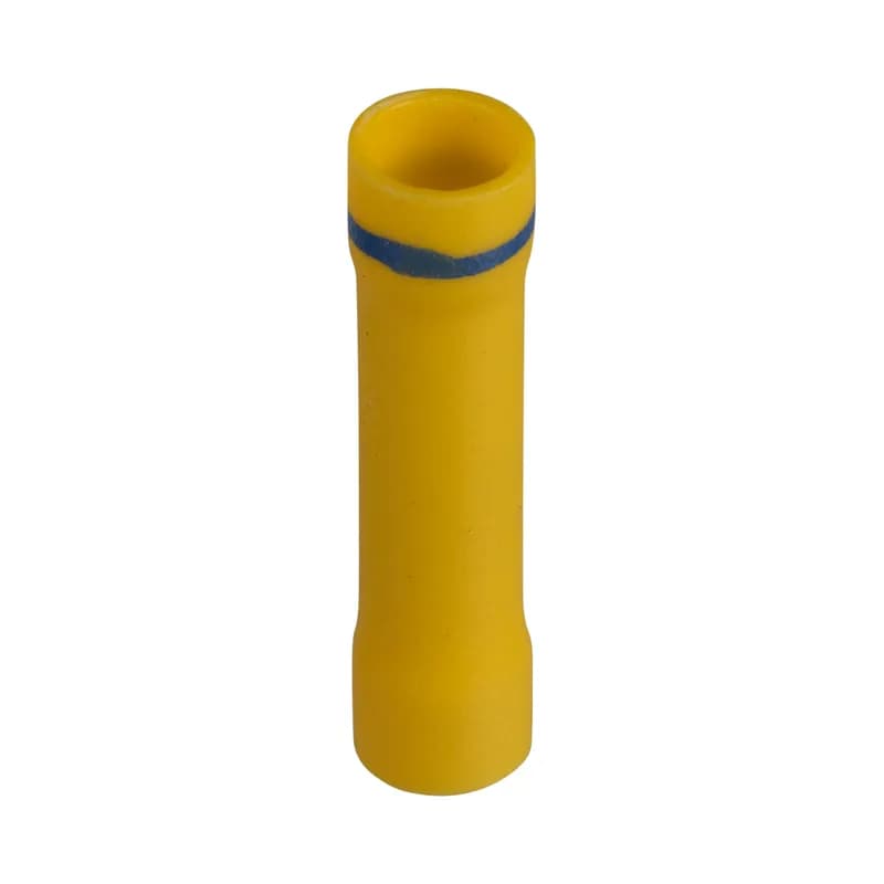 StrongHold ESV10-ESV14-Q Contractor Grade Vinyl Insulated Step-Down Butt Splices are a reliable and economical option that withstand a wide range of general-purpose applications. They are designed to splice two solid or stranded wires together to repair or lengthen the wires. Accommodates 12-10 AWG to 16-14 AWG, are yellow in color, and come in packages of 25.