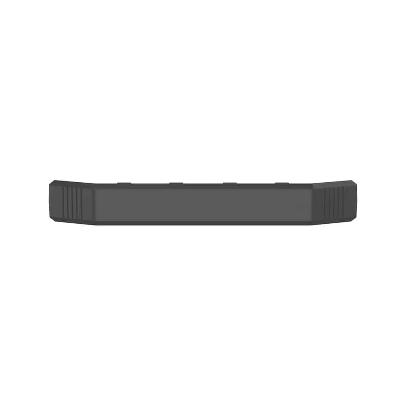 The above floor raceway coupler fitting joins multiple pieces of above floor raceway together, creating a continuous run of raceway. The structurally engineered design is ADA compliant, tamper resistant, and made of rigid PVC. It is designed for use with the AFR4BCBL6 channel and is black.