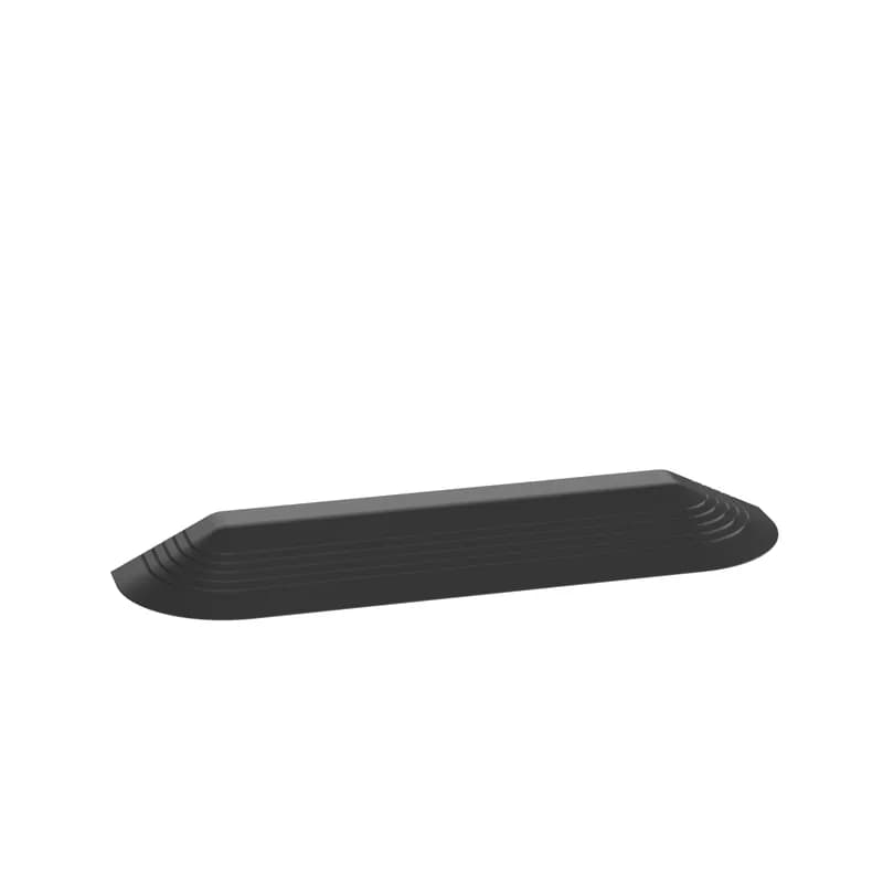 The above floor raceway end cap fitting is used to cap the end of the raceway run. The structurally engineered design is ADA compliant, tamper resistant, and made of rigid PVC. It is designed for use with the AFR4BCBL6 channel and is black.