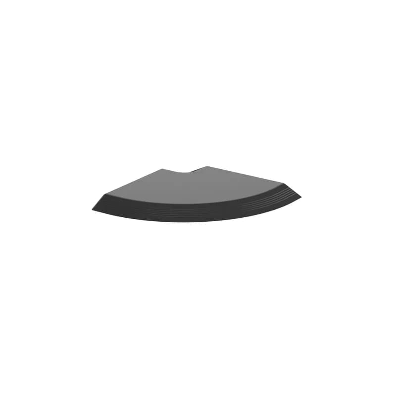 The above floor raceway right angle fitting is designed for making right-angle turns from the above floor raceway channel AFR4BCBL6 while maintaining a minimum 1 inch bend radius. It features four channels for multiple runs of cables, is ADA Compliant and is black.